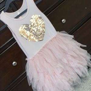 Cotton On Girls Tulle Dress with Gold Heart 💛